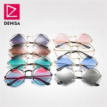 DENISA Retro Round Sunglasses Women Men Fashion Steampunk