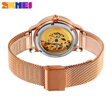 Skmei 9255 Fashion Luxury 3Bar Waterproof Women Luxury Stainless Steel Watch Waterproof Automatic Diamond Mechanical Watch