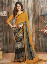 DESIGNER SAREES S16107- Georgette - Gold /Gold