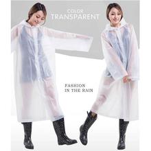 Portable EVA Raincoat Fashion Hooded Clear Thicken Rain Coat