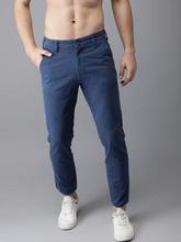 Men Blue Slim Fit Solid Chinos