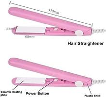 Base Portable Mini Hair Straightener Ceramic Curling Iron with Storage Box