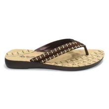 aeroblu Brown Textured V-Strap Sandals For Women - SW15