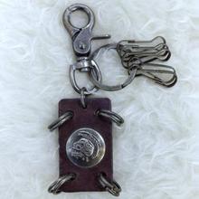 Brown Skull Head Metal Keyring For Men