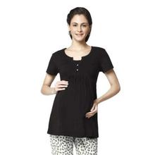 Nine Maternity Black Solid Top For Women - 3044