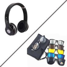 Combo Of 5 In 1 Multi Use Polarized Magnetic Sunglass + Wireless Bass Bluetooth Headphone