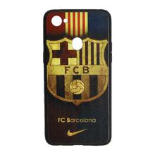 Black/Yellow Colored FC Barcelona Printed Mobile Back Cover For Oppo F7