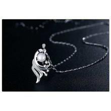 Platinum Plated Crystal Pendant Necklace