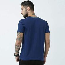 Huetrap Mens Blue t-Shirt with Symmetrical Golden Graphic