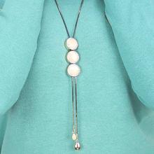 Beige/White Stone Pendent Necklace For Women