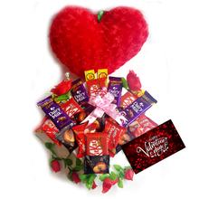 Valentines Chocolate Gift Box With Heart Cushion by Vista Collection