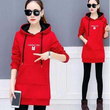 Winter New Hoodie Sweatshirt Women Solid Casual Loose Zipper