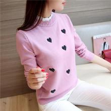 2020 autumn and winter new cute peach heart knit sweater