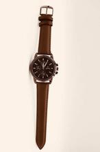 Supa Black Dial Brown Leather Strap Big Size Watch For Men