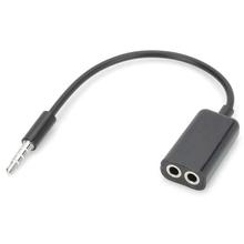 1-to-2 3.5mm Male to Female Audio Sharing Adapter Cable - Black+Silver