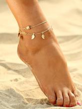 Metal Leaf Decorated Chain Anklet