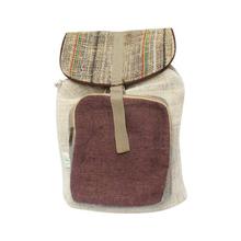 Multicolored Hemp Flap Lock Backpack-Unisex