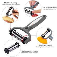 KONCO Fruit Vegetable Peeler, Stainless Steel Peeler 360 Degree Rotary