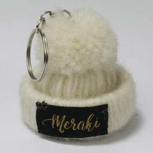 White Woolen Hat Designed Key Ring