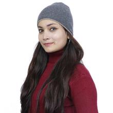 Solid Fitted Mix Cashmere Cap For Women