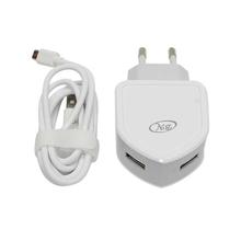 BN 2.4A Double USB Smart Charger For Phone/iPad/Tablet - White