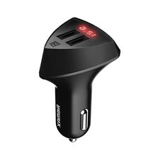 Remax 3.4A Fast Charge Car Charger w/ Dual USB + Digital LED Display