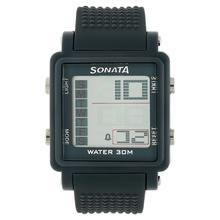 Sonata Super Fibre Digital Grey Dial Men's Watch-77043PP02