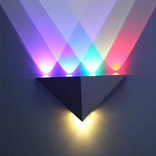 5W Aluminum Triangle LED Wall Lamp High Power Modern Home Lighting Indoor Outdoor Party Ball Disco Light