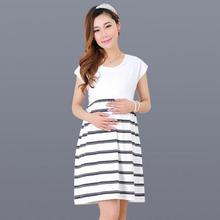 ZTOV Plus size Women Long stripe Dresses Maternity Nursing dresses for