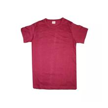 Maroon Plain Half Sleeves Tshirt For Boys