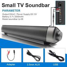 Small TV Sound Bar LP-08 Wireless Subwoofer Bluetooth Speaker 10W mini portable speakers with TF car