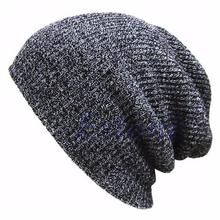 Hip Hop Knitted Hat Women's Winter Warm Casual Acrylic Slouchy Hat Crochet Ski Beanie Hat Female Soft Baggy Skullies Beanies Men