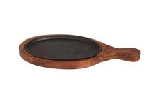 Oval Sizzler Plate 9 inch and Wooden Plate With Long Handle