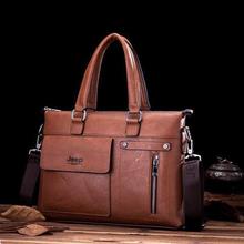 Men's JEEP Leather Business Briefcase Laptop Bag