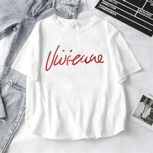 2019 Fashion Cool Print Female T-shirt White Cotton Women