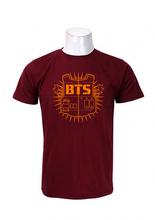 Wosa - Round Neck Wear Maroon BTS T-Shirt For Men