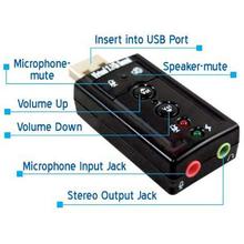 USB 7.1 Channel 3D Stereo Audio External Sound Card Adapter with Mic - Plug and Play