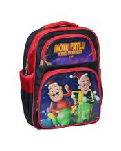 Red/Black Motu Patlu Printed School Backpack For Boys