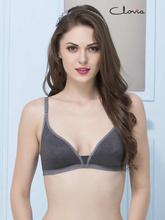 Clovia Grey Non-Padded With Demi Cups Bra For Women
