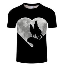 Black tshirt Wolf t shirt Men t-shirt Anime Tee 3D Top Harajuku