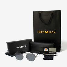 GREY JACK Polarized Round Design Black Lens with Metal Frame Sunglass (Unisex)