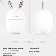 300ML Air Humidifier Cute Rabbit Ultra-Silent USB Aroma Essential