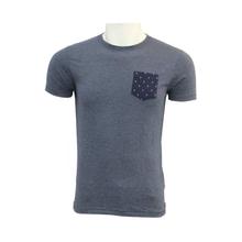 Pepe Jeans Blue Hour Glass Pocket Plain Round Neck Cotton T-Shirt For Men - (PM505907595)