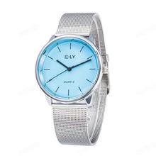 Hot Sales Colorful Dial Stainless Steel Watch Women Ladies Fashion Dress Quartz Wristwatches Relogio Feminino E810