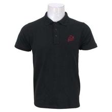 Black Front Buttoned Polo Neck T-Shirt For Men