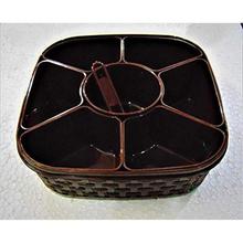 MIR Woven Sq Masala Rangoli Box (Dabba) - 7 Sections, 700ml,