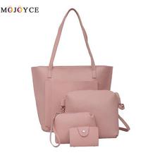 4pcs/set Shoulder Bag Purse PU Leather Women Handbags