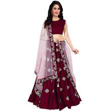 Bandidhari Fashion Women's Embroidered Taffeta Satin Semi