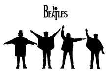 MA7 - The Beatles Printed Wall Sticker - 88cm*60cm - Black