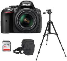 D5300 24.2MP Digital SLR Camera With AF-P 18-55mm f/ 3.5-5.6g VR Kit Lens (16GB Card+Bag+Tripod)- Black